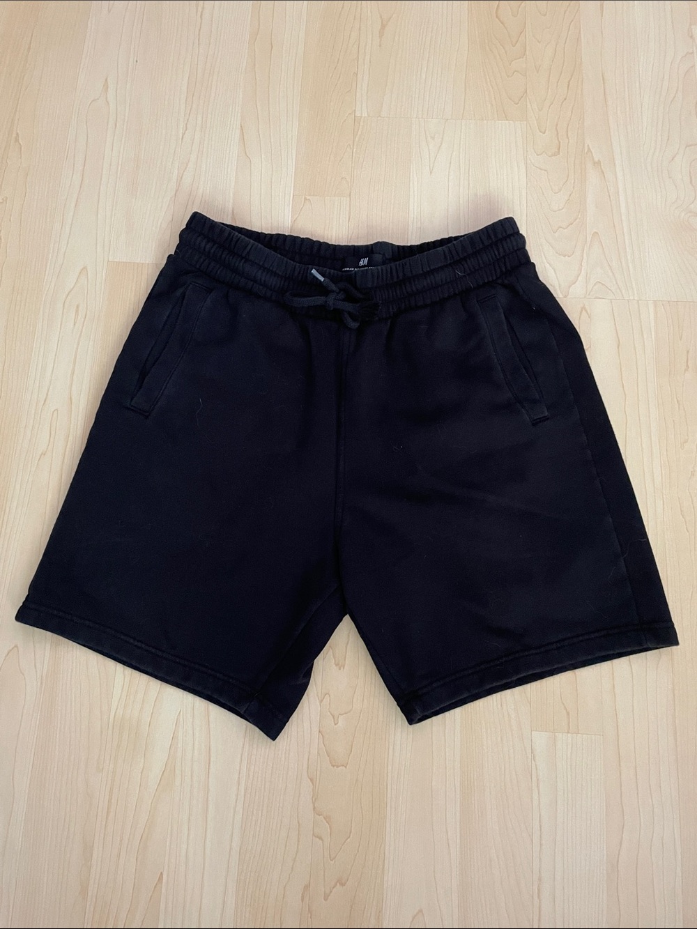 H&M Men's Black Drawstring Cotton Shorts